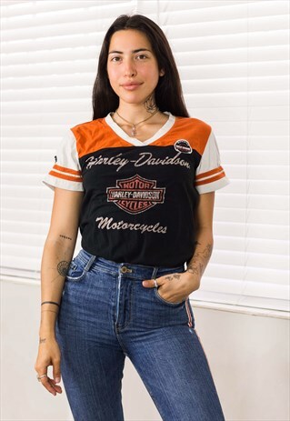 VINTAGE HARLEY DAVIDSON T-SHIRT LOGO 90S L 5.5