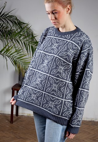 GREY VINTAGE VERY WARM 90S SWEATER