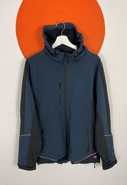 Dickies Hooded Fleece Lined Windbreaker Jacket Blue XL 