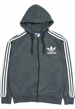 Adidas 90's Spellout Zip Up Hoodie Small Black