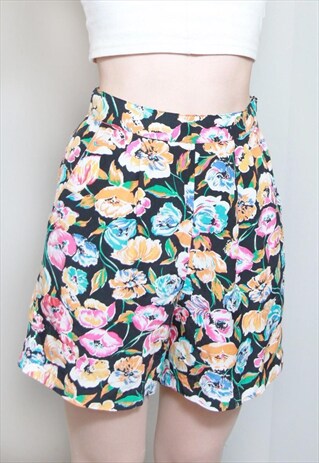 VINTAGE 1990'S FLORAL PRINT VIBRANT SHORTS