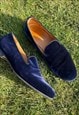 BLUE VELVET LOAFERS