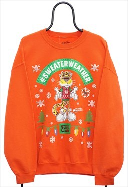 Retro Cheetos Graphic Orange Christmas Sweatshirt Mens