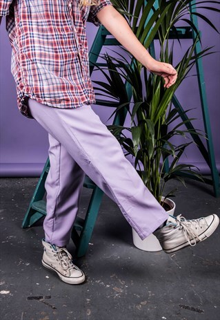 VINTAGE 1990S HIGH-WAISTED TROUSERS IN PURPLE