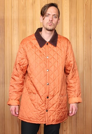 VINTAGE 1990S ORANGE QUILTED COAT