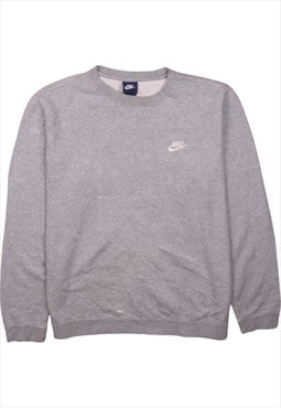 Vintage 90's Nike Sweatshirt Swoosh Crew Neck Grey Large