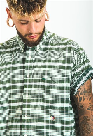 VINTAGE 80S TOMMY HILFIGER SHORT SLEEVE SHIRT/ S6162