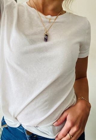 GRANITE STONE & MOON DROP NECKLACE