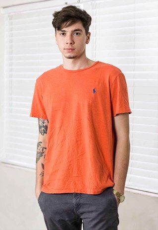 VINTAGE RALPH LAUREN T-SHIRT LOGO 90S L 6.1