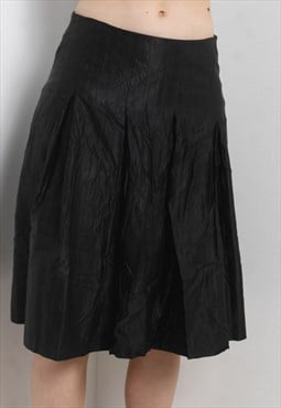 Vintage Y2K Knee Length Frilly Skirt Black