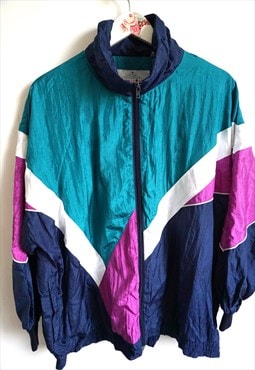 Vintage Windbreaker Jacket Sweatshirt Tracksuit Sport Top