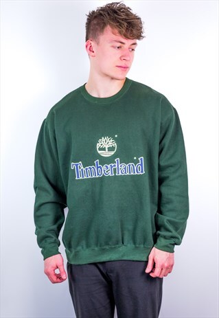 VINTAGE TIMBERLAND EMBROIDERY SWEATSHIRT IN GREEN