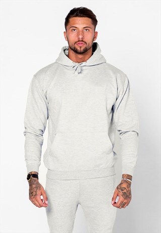 ESSENTIAL BLANK PULLOVER HOODY - HEATHER ASH GREY