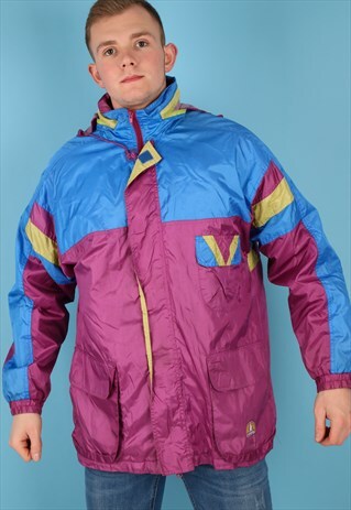 VINTAGE WINDBREAKER JACKET IN MULTICOLOUR NJ501B