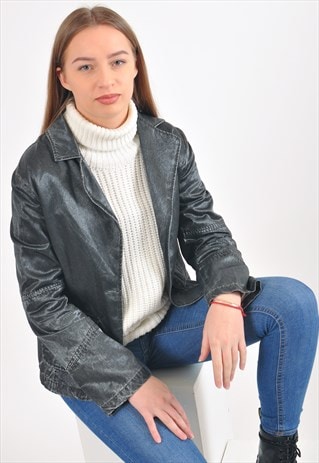 VINTAGE Y2K BLAZER JACKET IN SILVER