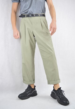 VINTAGE CREAM COLOR STRAIGHT CLASSIC SUIT TROUSERS