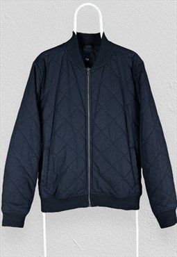 Gap Blue Quilted Bomber Jacket Mens Medium