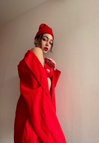 ONE BUTTON BLAZER/RED