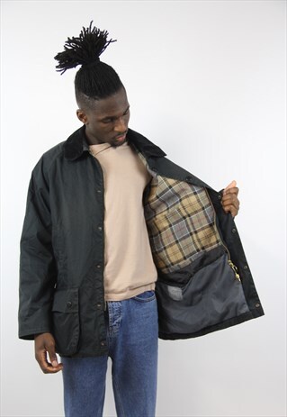 VINTAGE BARBOUR NAVY WAX LIGHTWEIGHT JACKET