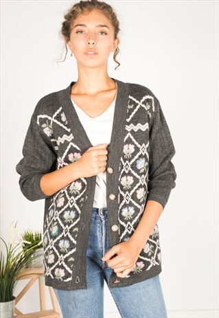 VINTAGE 80S CASUAL KNIT CARDIGAN / R03122