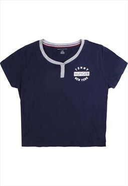 Vintage 90's Tommy Hilfiger T Shirt Quarter Button Short