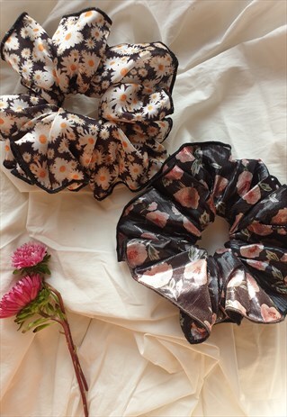 DEADSTOCK SCRUNCHIE HEADBAND TIE POLKA FANCY FLORAL PACK