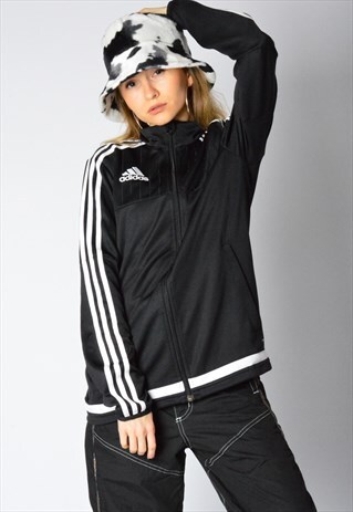 Y2K BLACK ADIDAS TRACK JACKET