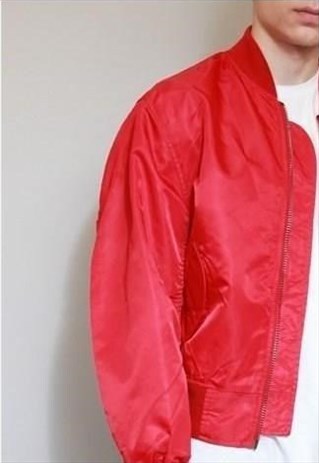 VINTAGE STYLE RED RETRO BOMBER JACKET