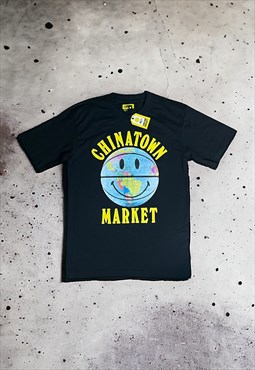 Mens ChinaTown Market Smiley Globe Ball Tshirt