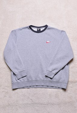 Vintage Nike Grey Logo Embroidered Sweater
