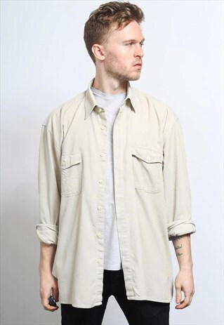 VINTAGE CORDUROY CORD SHIRT CREAM