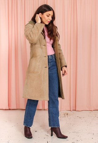 VINTAGE 70S SHEARLING COAT WITH HOOD