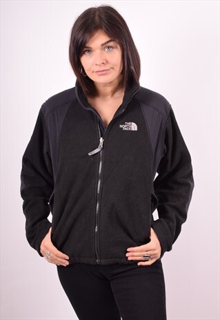 THE NORTH FACE WOMENS VINTAGE FLEECE JACKET LARGE BLACK 90S