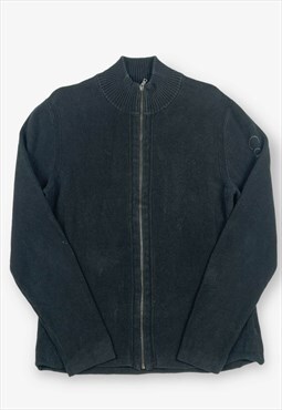 Vintage CALVIN KLEIN Zip Knit Cardigan Black Medium BV15719