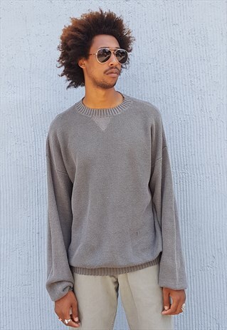 90S MINIMALIST PREPPY LIGHTWEIGHT SAGE OLIVE GREEN SWEATER