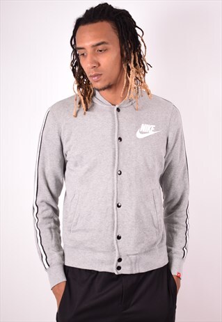 NIKE MENS VINTAGE VARSITY JACKET MEDIUM GREY 90S