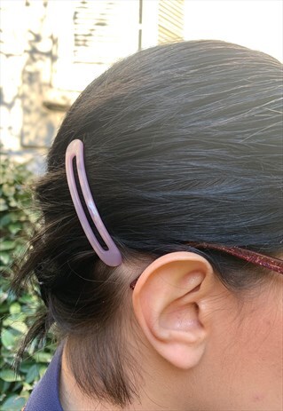 VINTAGE 2 PACK PINK HAIRCLIP RECTANGLE DEADSTOCK