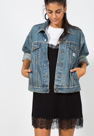 VINTAGE 80S CLASSIC CALVIN KLEIN BASIC DENIM JACKET / S1214