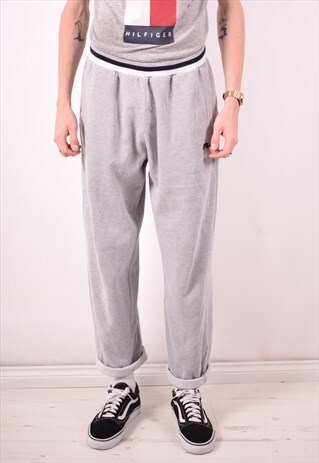 FILA MENS VINTAGE TRACKSUIT TROUSERS LARGE GREY 90S
