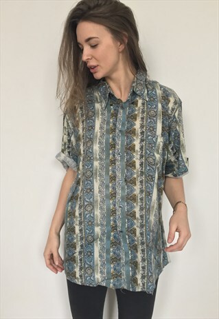 PATTERNED OVERSIZED RETRO VINTAGE UNISEX FESTIVAL SHIRT