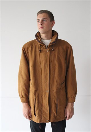 VINTAGE RETRO BROWN WINTER JACKET COAT