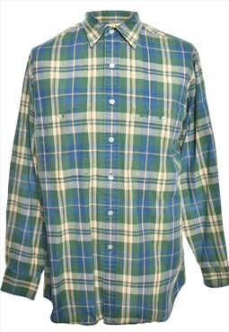 Green & Blue  L.L. Bean Checked Shirt - M