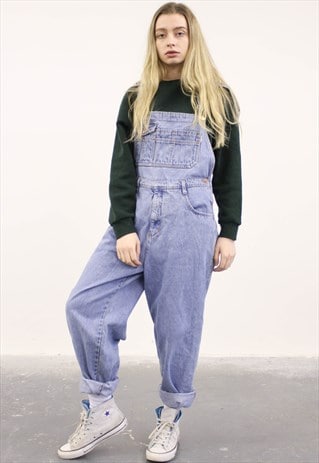 VINTAGE BLUE DENIM PAINT DUNGAREES