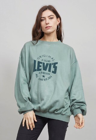 VINTAGE 80'S SAGE GREEN LEVI'S OVERSIZED SWEATER
