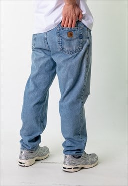 Blue Denim 90s Carhartt  Cargo Skater Trousers Pants Jeans