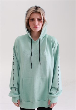 ORGANIC BAMBOO GREEN MINT GRAPHIC HOODIE
