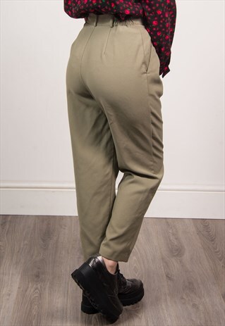 VINTAGE 90'S PALE GREEN TAPERED TROUSERS