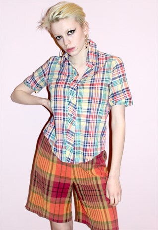 VINTAGE 90S MULTI COLOURED CHECK SHIRT