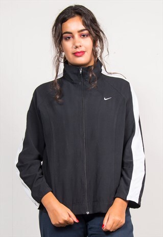90'S VINTAGE BLACK NIKE TRACKSUIT JACKET TOP