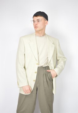 Vintage beige classic 80's suit blazer